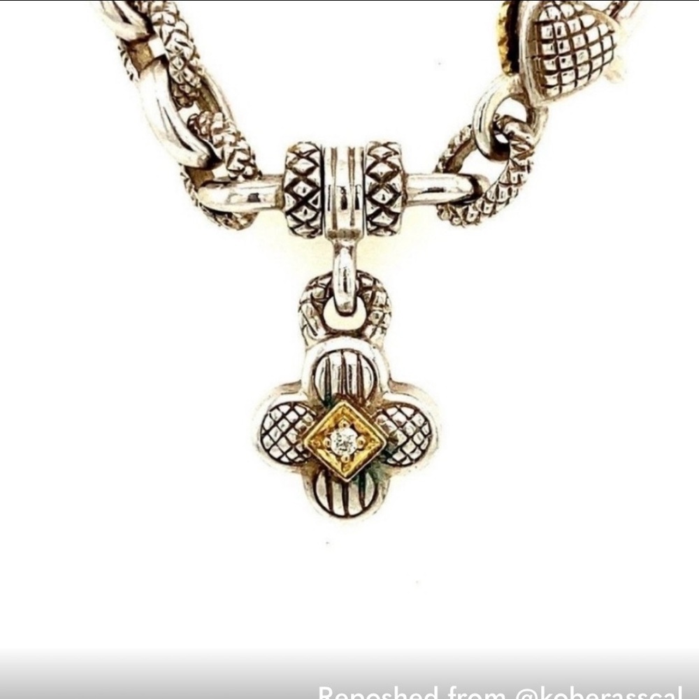 Judith Ripka Silver and Gold Necklace